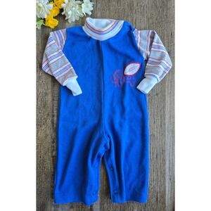 Vintage Buster Brown Baby Football‎ One Piece Mock Neck Sweater Romper 3-6m